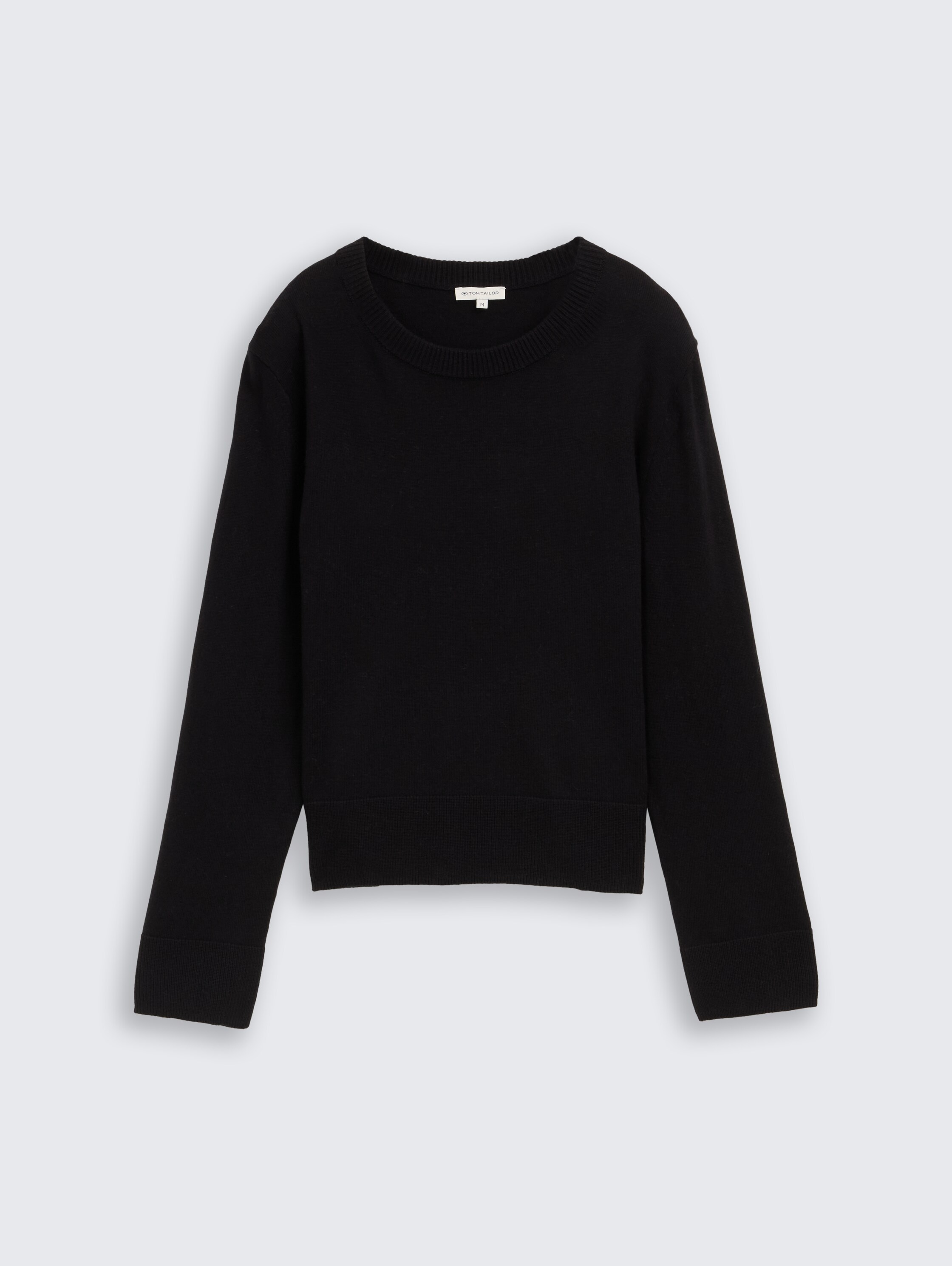 Knitted jumper with cashmere blend - deep black