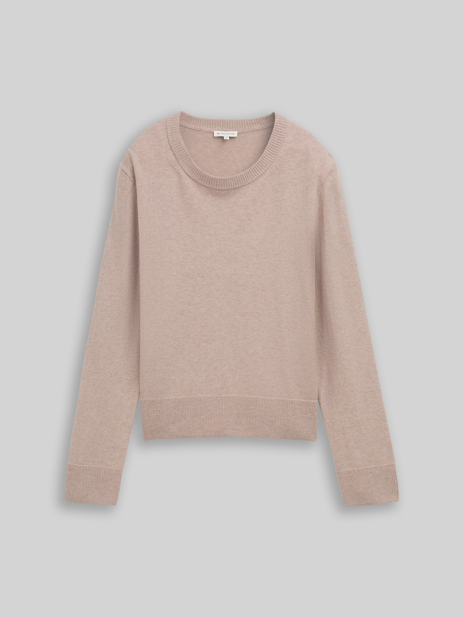 Knitted jumper with cashmere blend - soft taupe melange