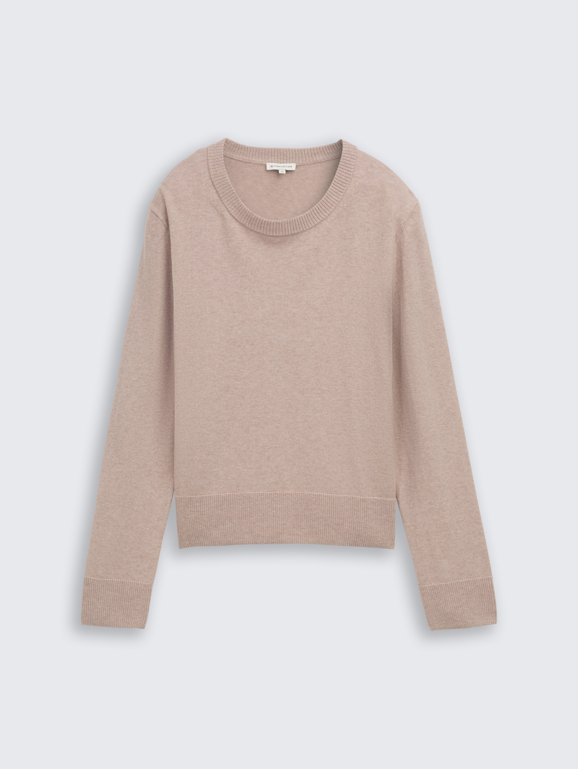 Gebreide trui met kasjmier - soft taupe melange