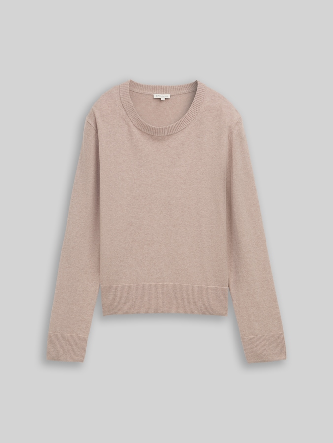 Strickpullover mit Kaschmir-Anteil von Women, soft taupe melange