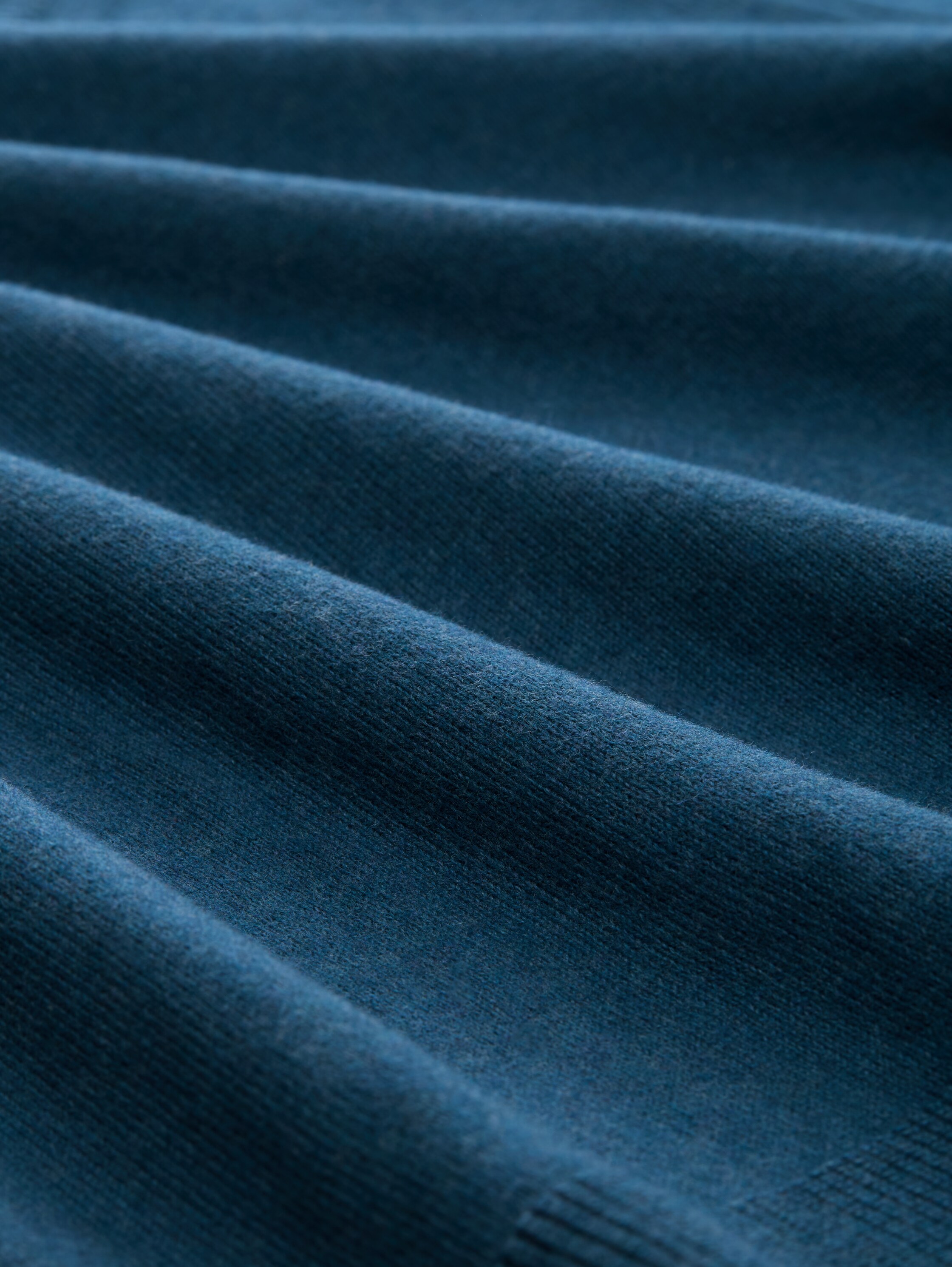 Strickpullover mit Kaschmir-Anteil - dark petrol melange - Material-Ansicht