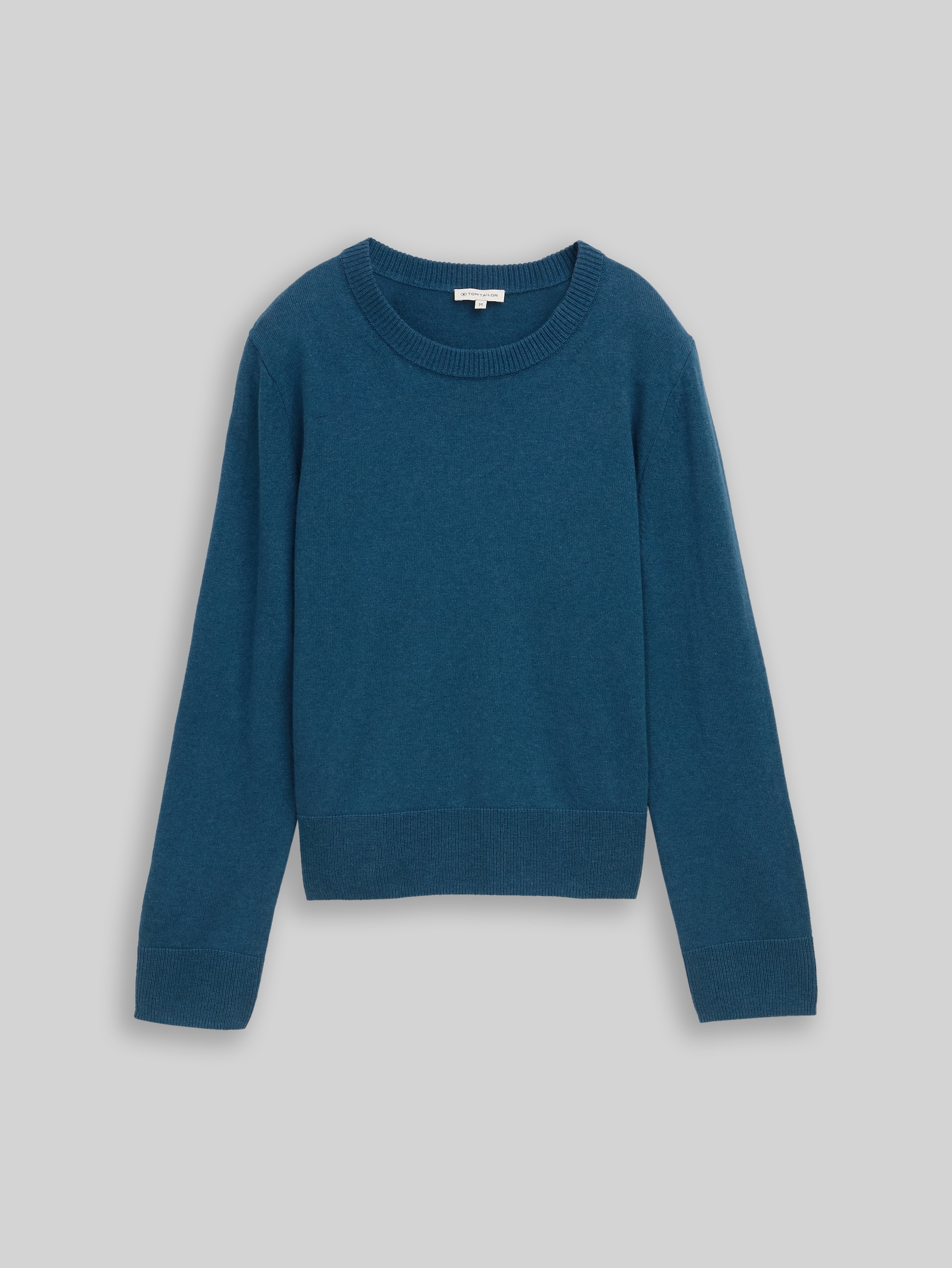 Strickpullover mit Kaschmir-Anteil - dark petrol melange