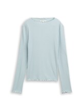 Nicht ausgewählt, Ripp Langarmshirt mit Stehkragen von , blau