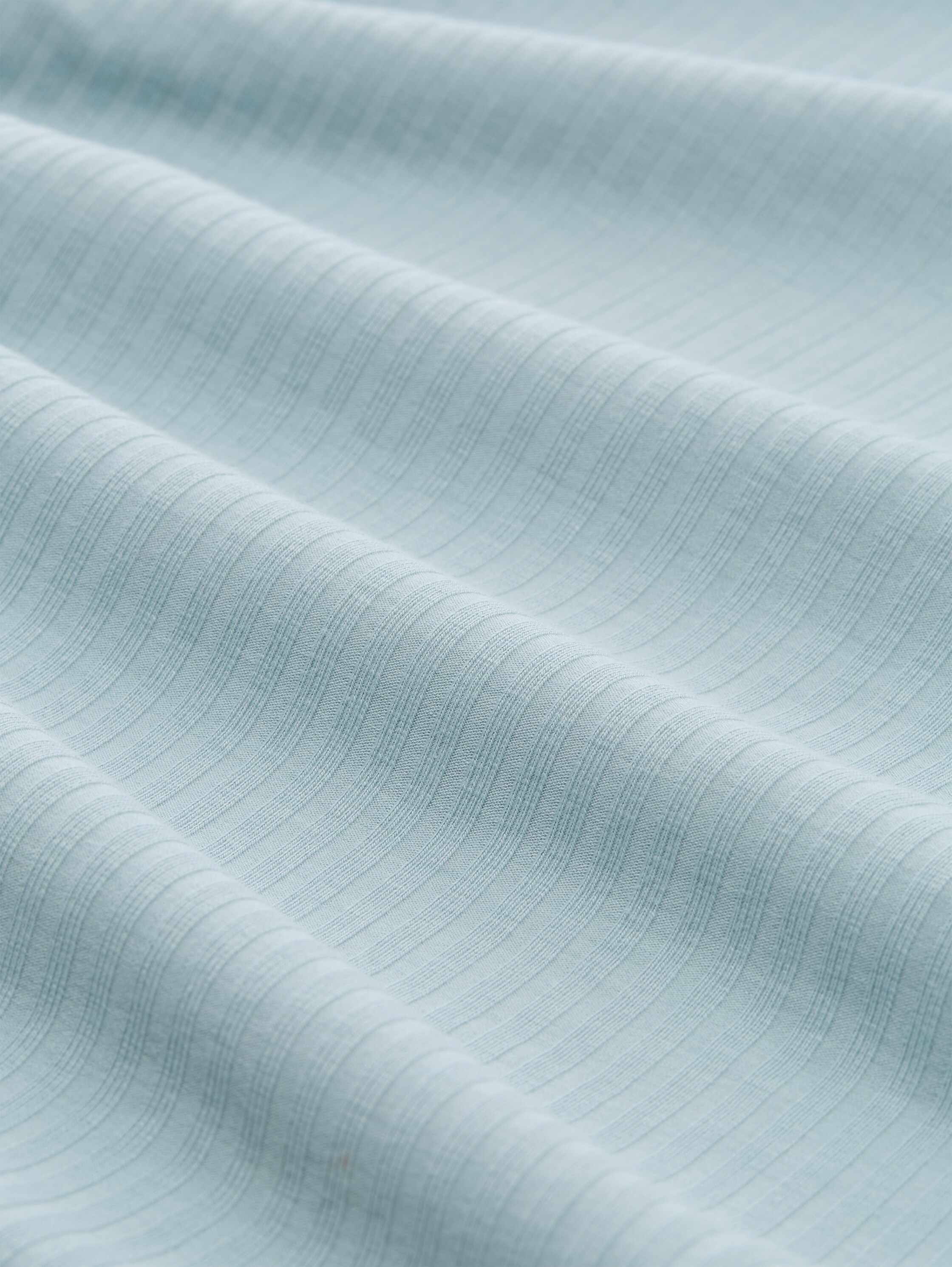 Ripp Langarmshirt mit Stehkragen - silver_cloud_blue - 