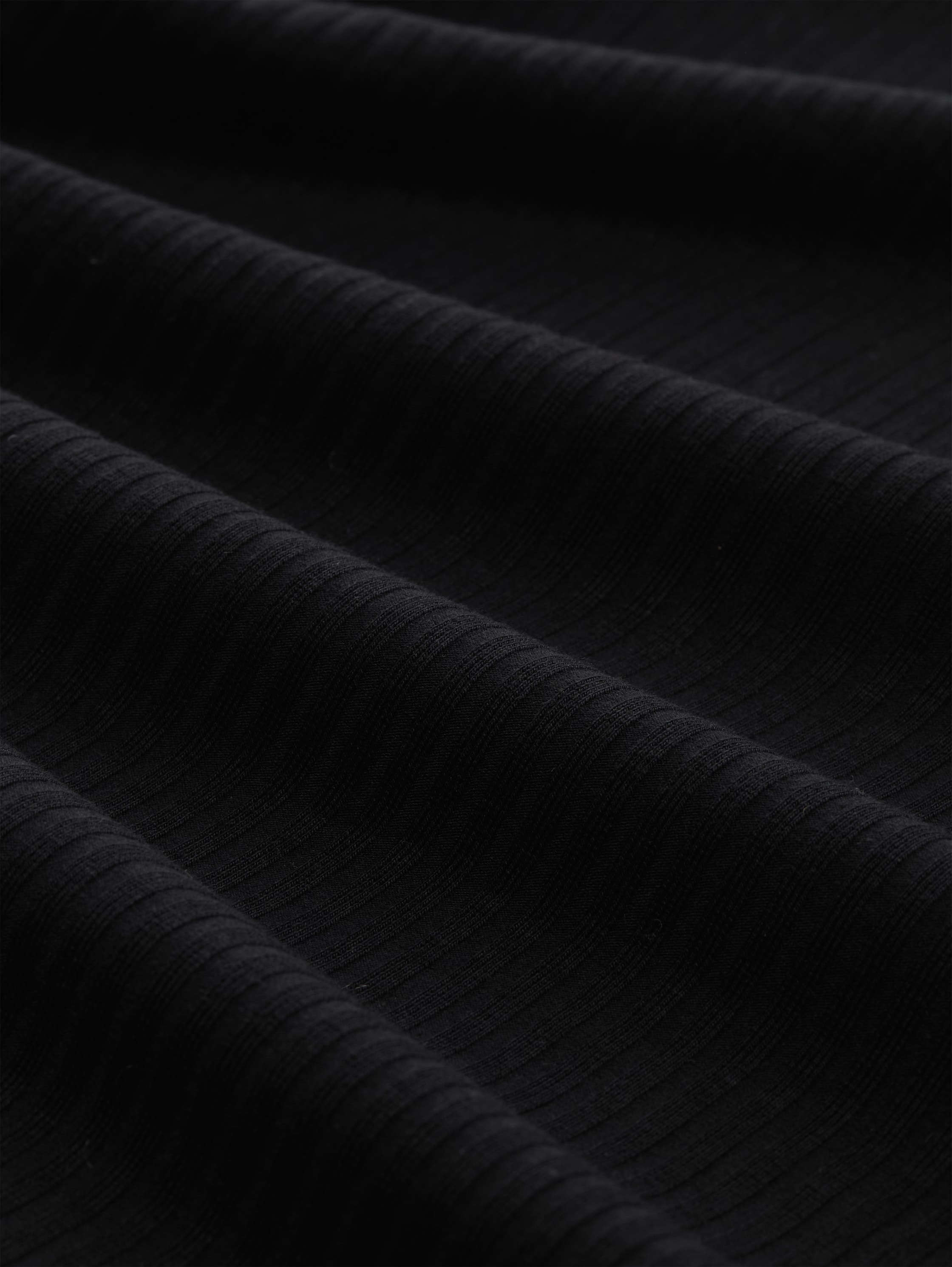 Geribd shirt met lange mouwen en opstaande kraag - deep_black_1 -