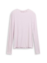 Nicht ausgewählt, Ripp Langarmshirt mit Stehkragen von , lila