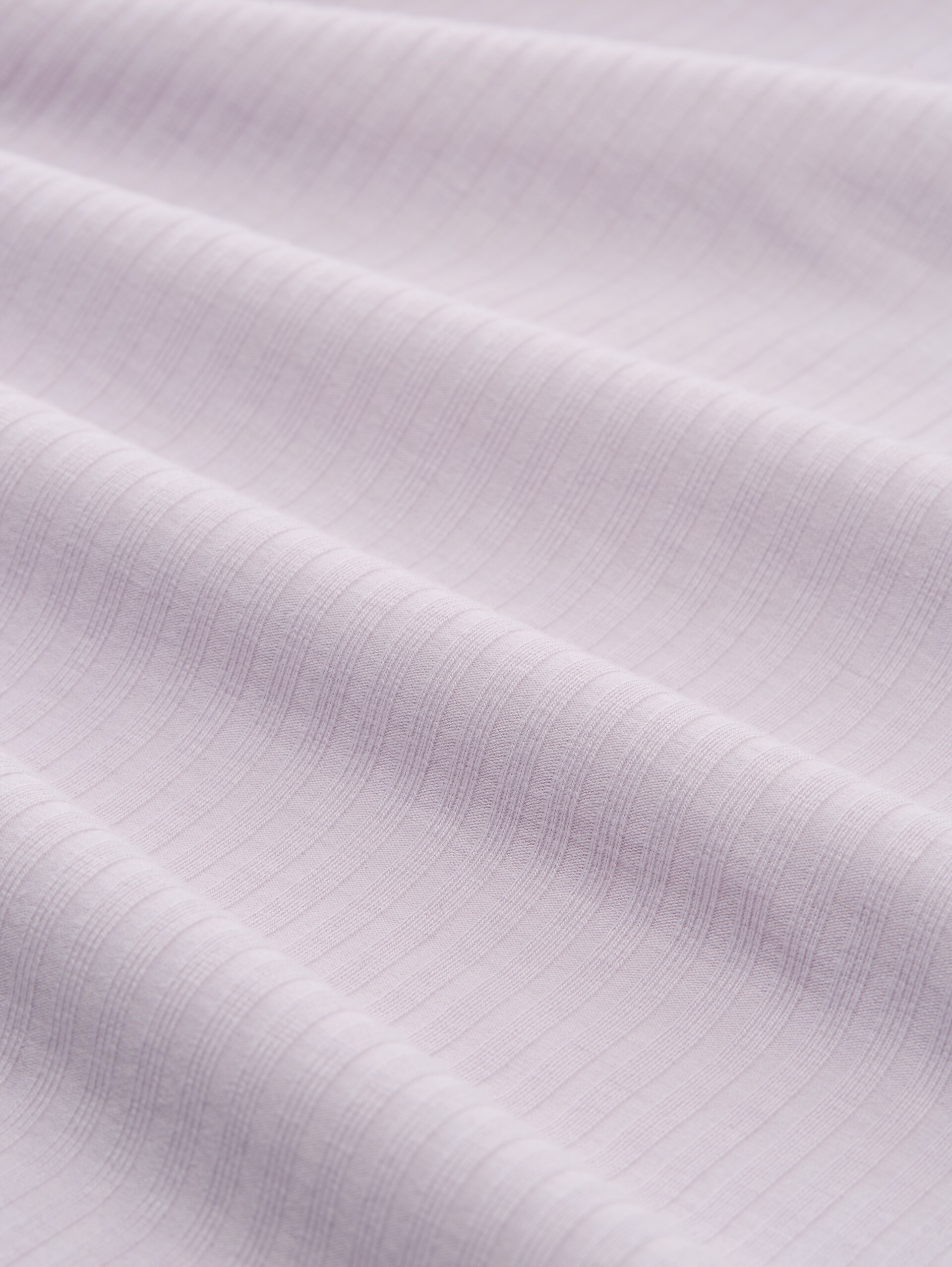 Ribbed long-sleeved shirt with stand-up collar - lilac fog - Material view