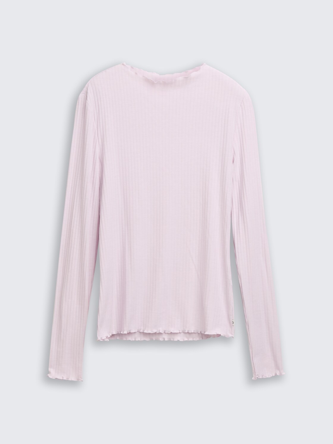 Ripp Langarmshirt mit Stehkragen - lilac fog - Vorder-Produkt-Ansicht