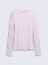 Ripp Langarmshirt mit Stehkragen - lilac fog - Vorder-Produkt-Ansicht