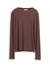 Nicht ausgewählt, Ripp Langarmshirt mit Stehkragen von , braun