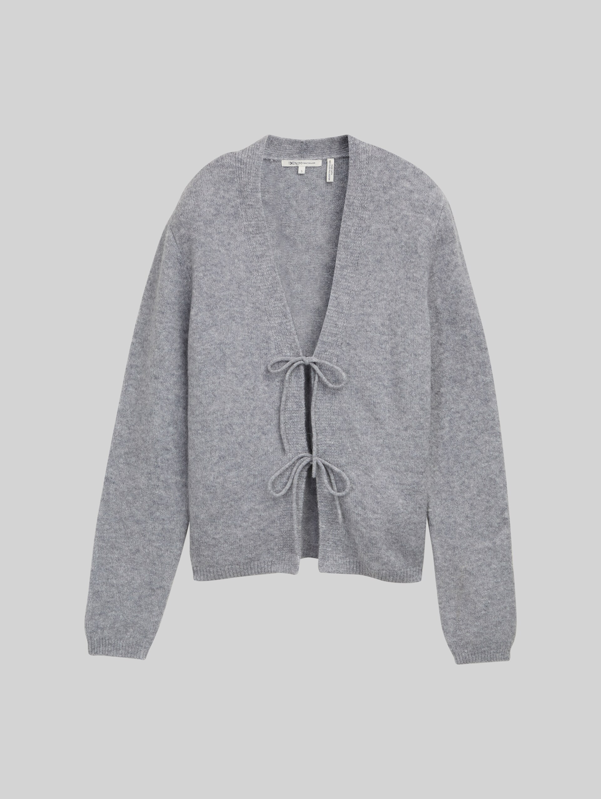 Vest met strikdetails - Cement Grey Mélange