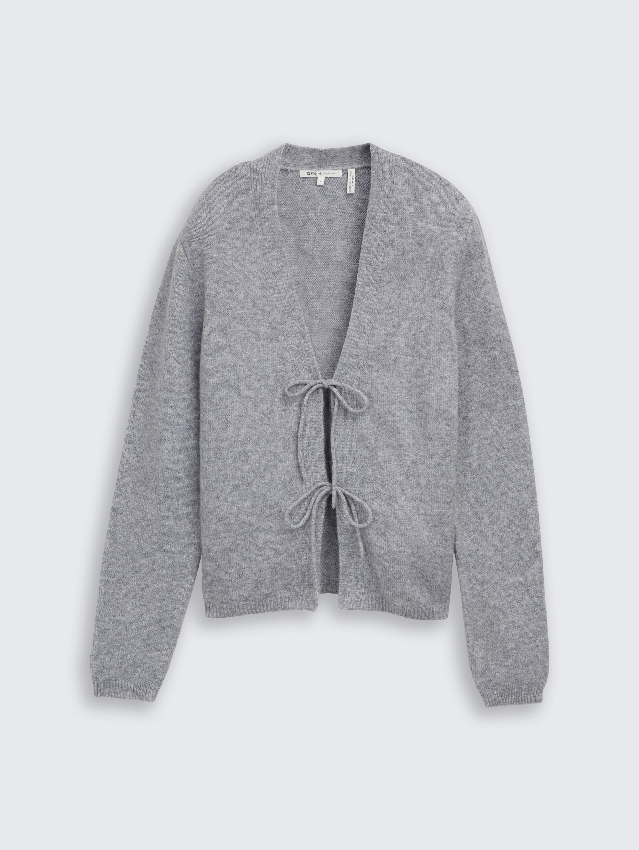 Vest met strikdetails - cement_grey_mlange - 