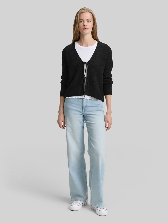 Vest met strikdetails door Denim Female, deep black