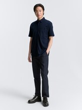Regular Fit Kurzarmhemd aus Baumwolle - sky captain blue - Model-Vorderansicht