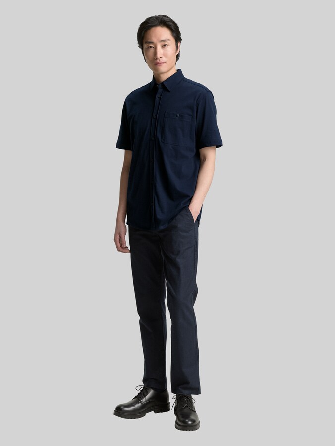 Regular Fit Kurzarmhemd aus Baumwolle von Men, sky captain blue