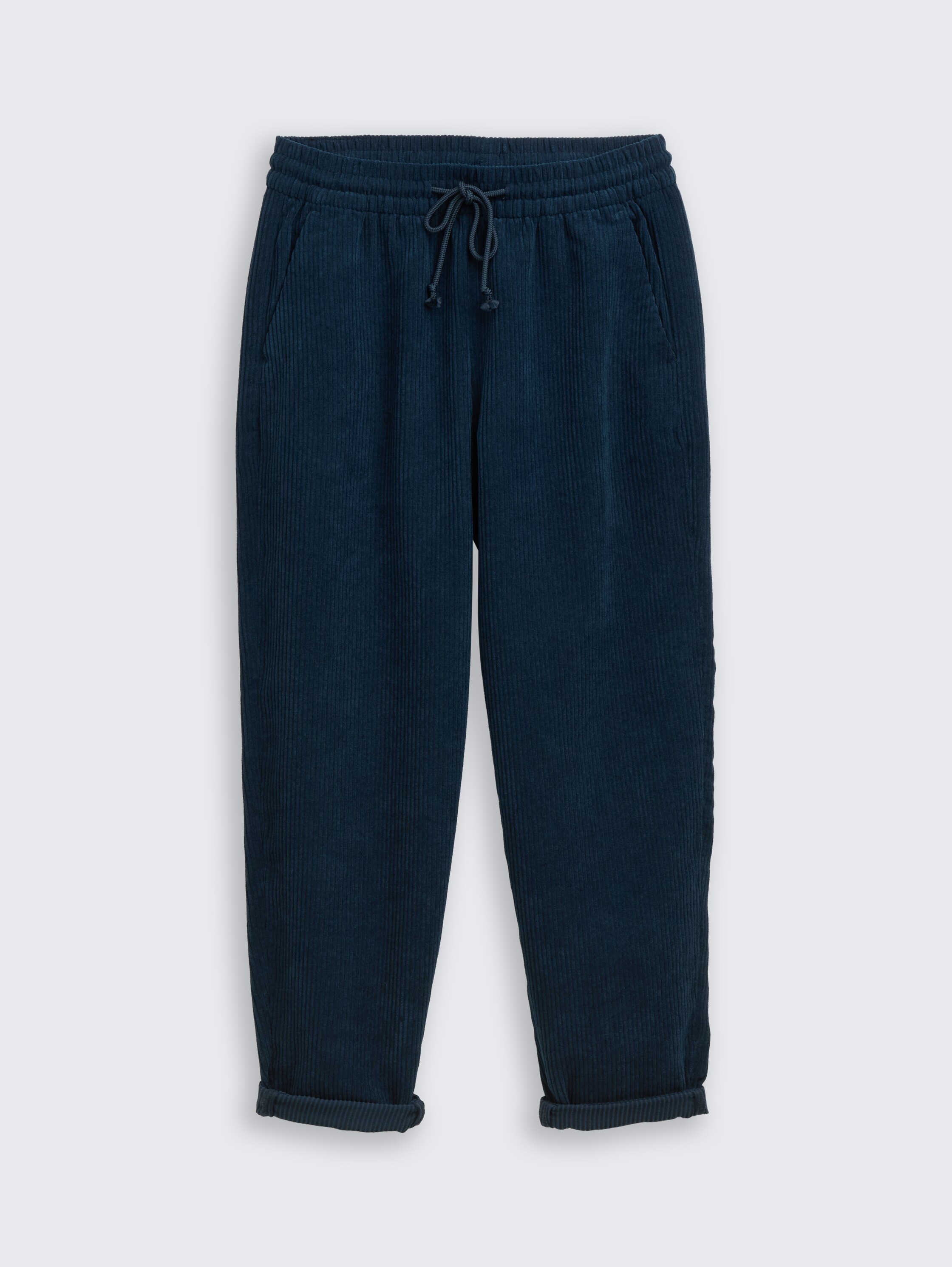 Corduroy trousers with drawstring - dark_sea_petrol - 