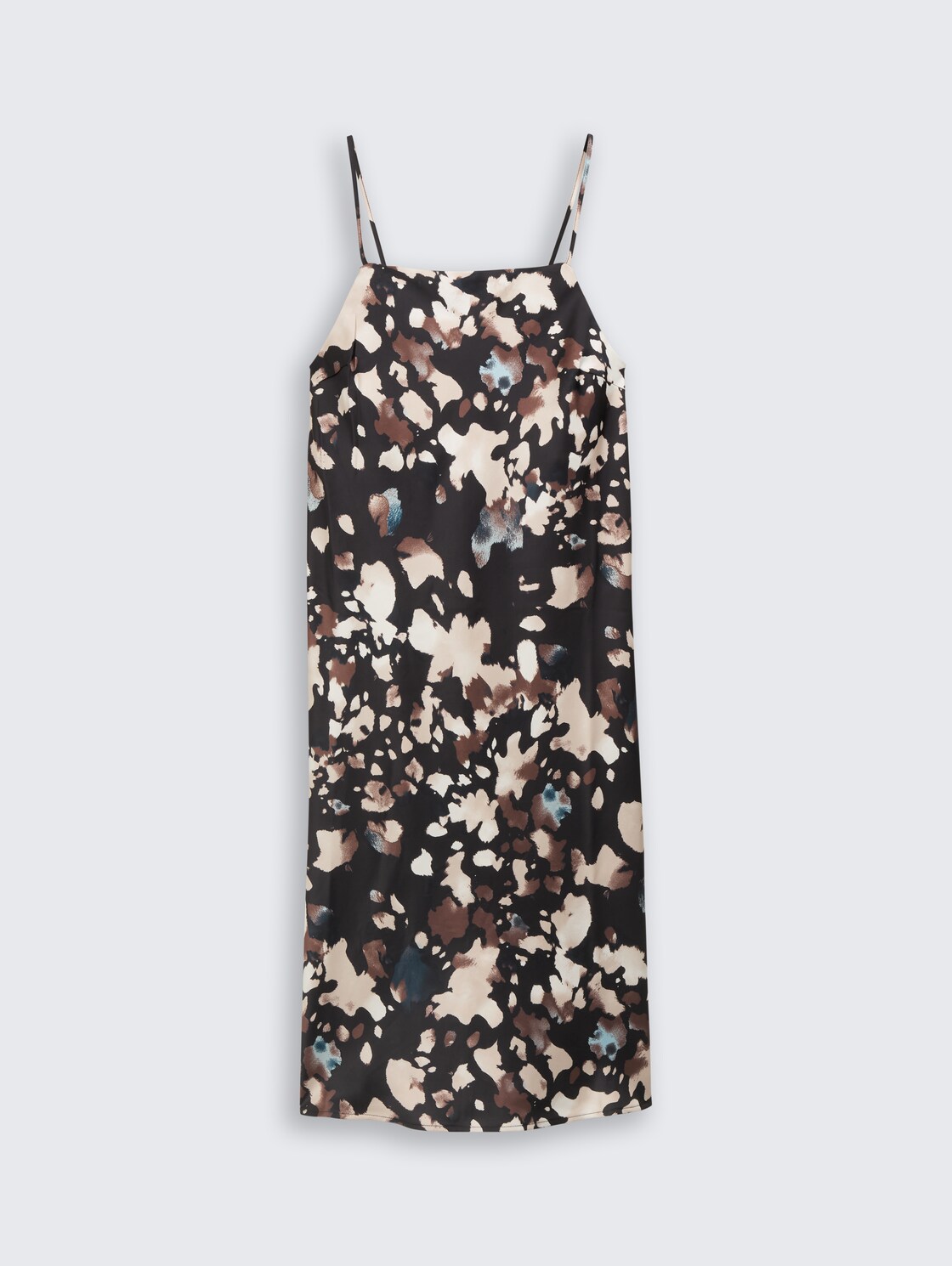 Satin Midi-Kleid mit Muster - abstract print - Vorder-Produkt-Ansicht