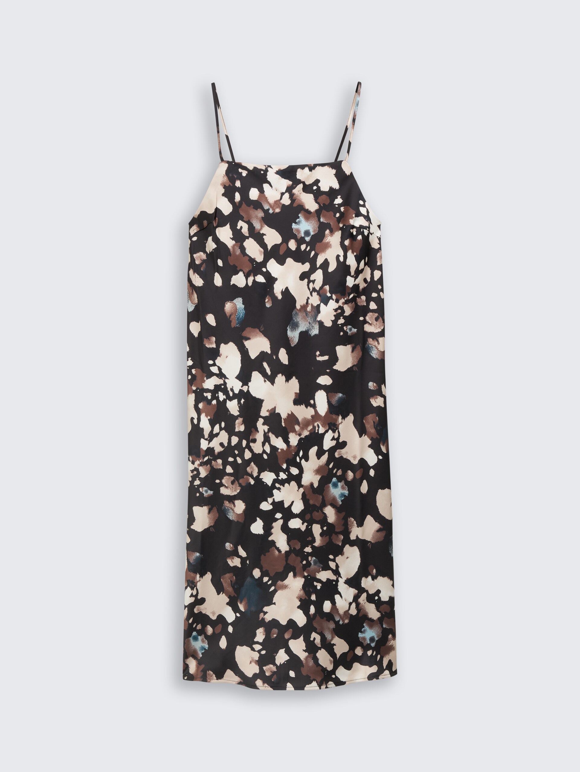 Satin Midi-Kleid mit Muster - abstract print - Vorder-Produkt-Ansicht