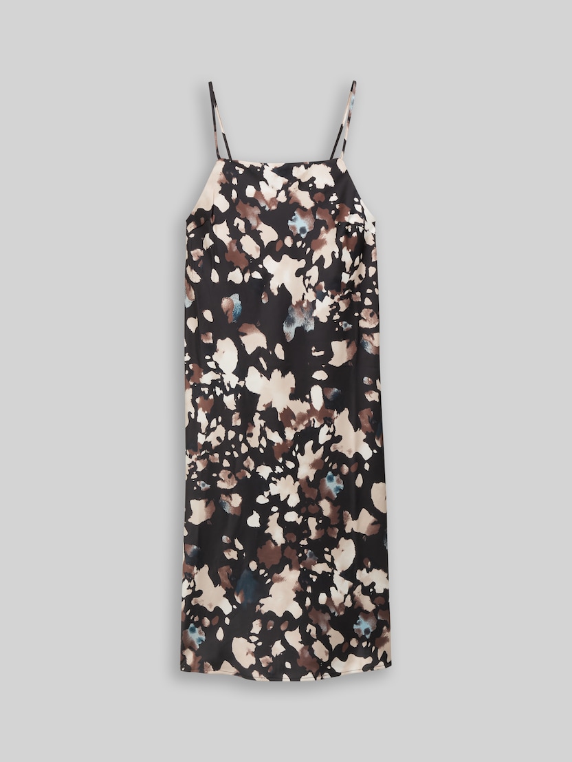 Satin midi dress with pattern by Denim Female, abstract print
