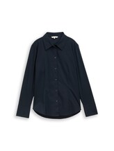 Ausgewählt, Fitted Popeline Hemdbluse von Tom Tailor, blau