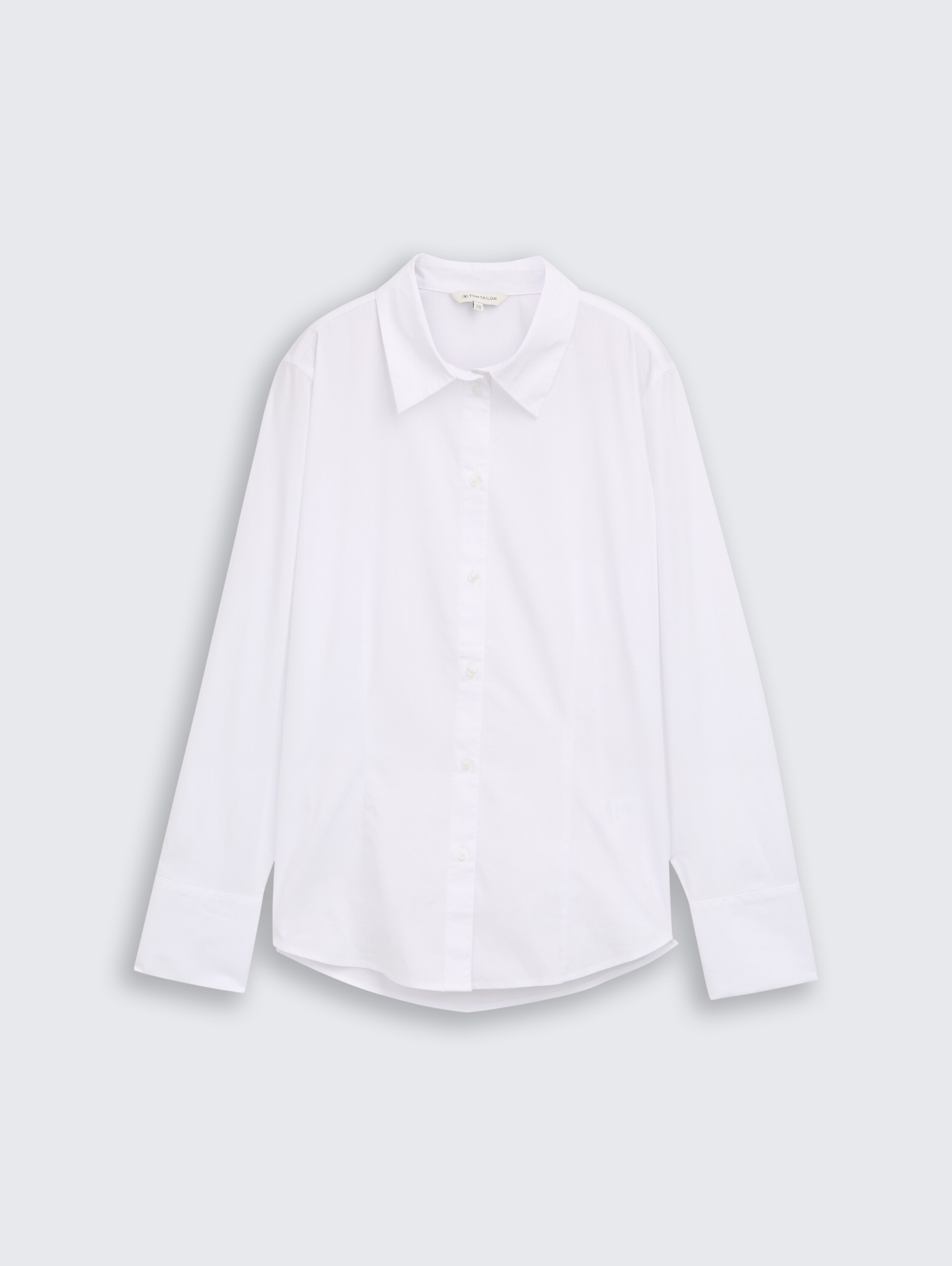 Overhemdblouse in popeline - White - Product vooraanzicht