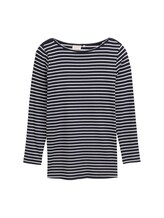 Ausgewählt, Plus Size - Langarmshirt mit Streifenmuster von Tom Tailor, blau