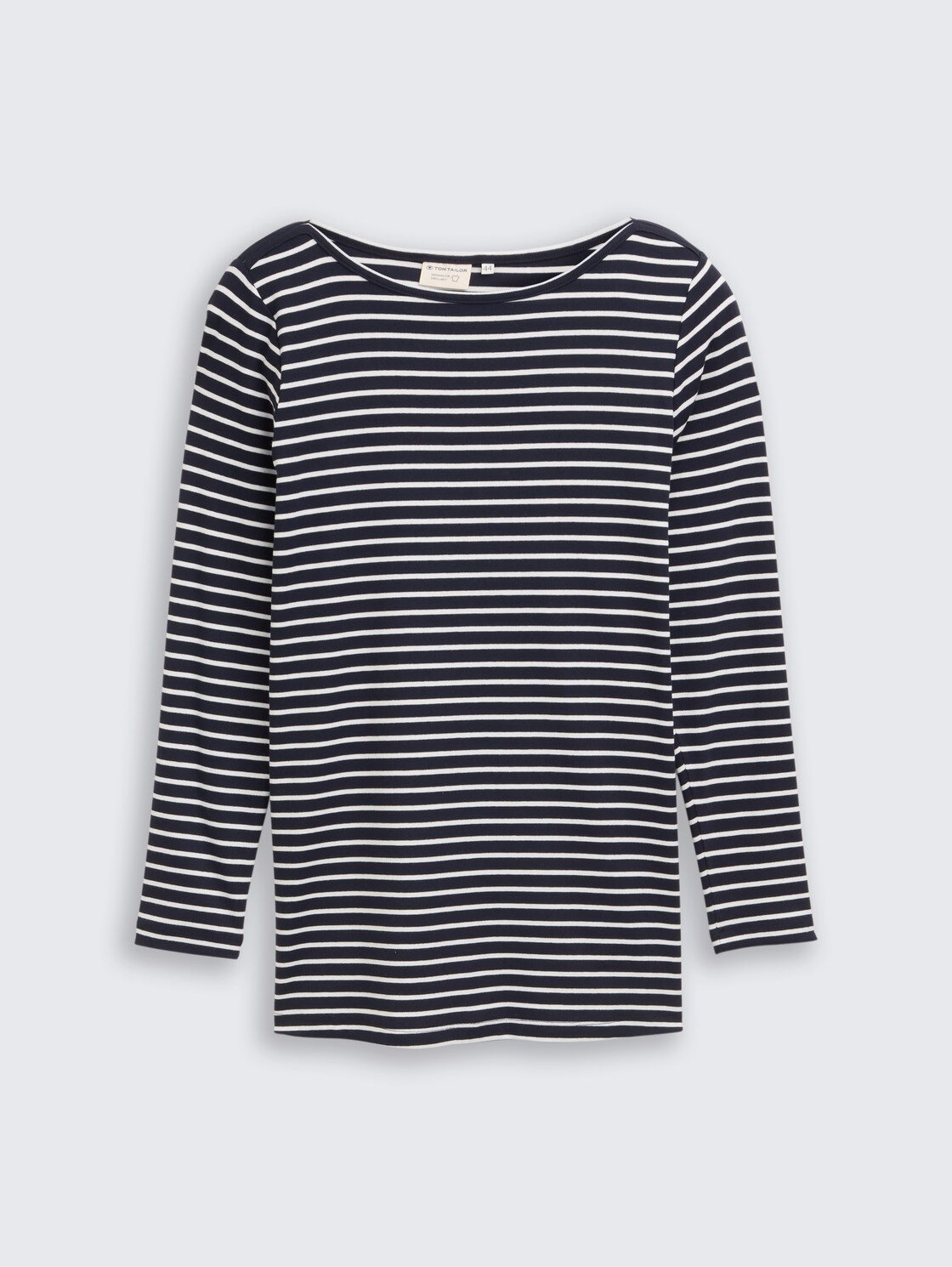 Plus Size - Langarmshirt mit Streifenmuster - navy offwhite tee stripe - Vorder-Produkt-Ansicht