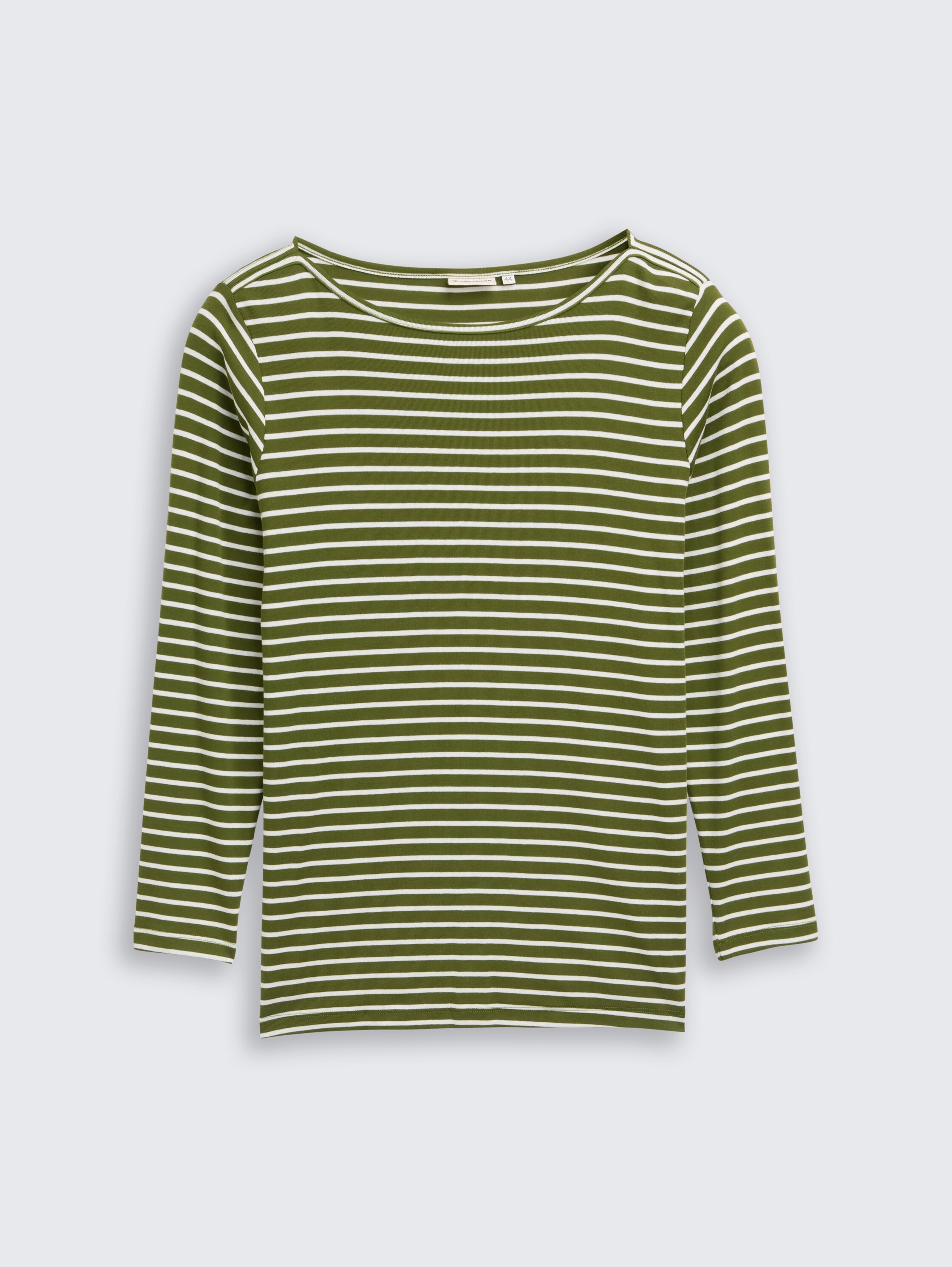 Plus Size - Langarmshirt mit Streifenmuster - green_offwhite_tee_stripe - 