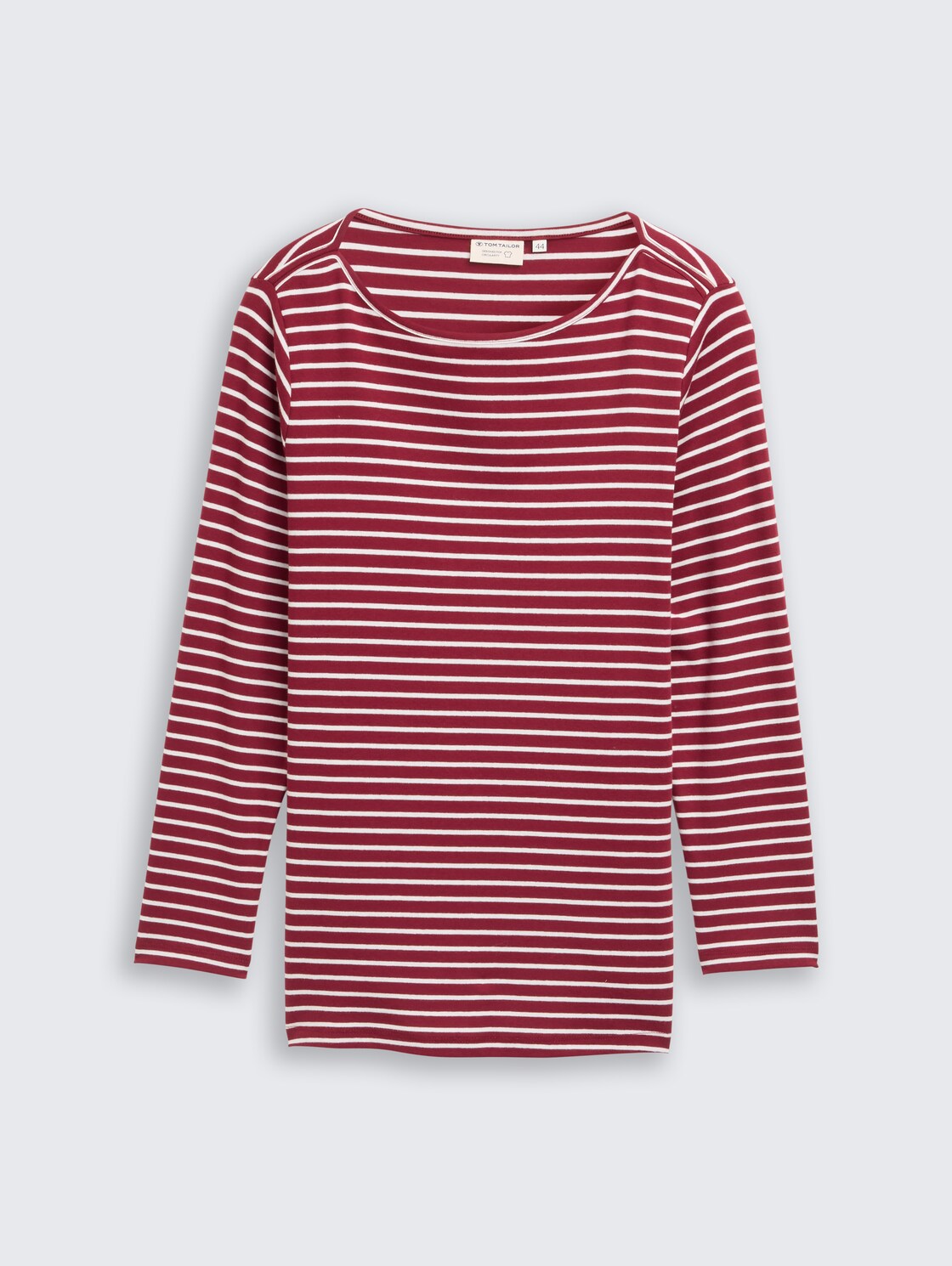 Plus Size - Langarmshirt mit Streifenmuster - red offwhite stripe - Vorder-Produkt-Ansicht