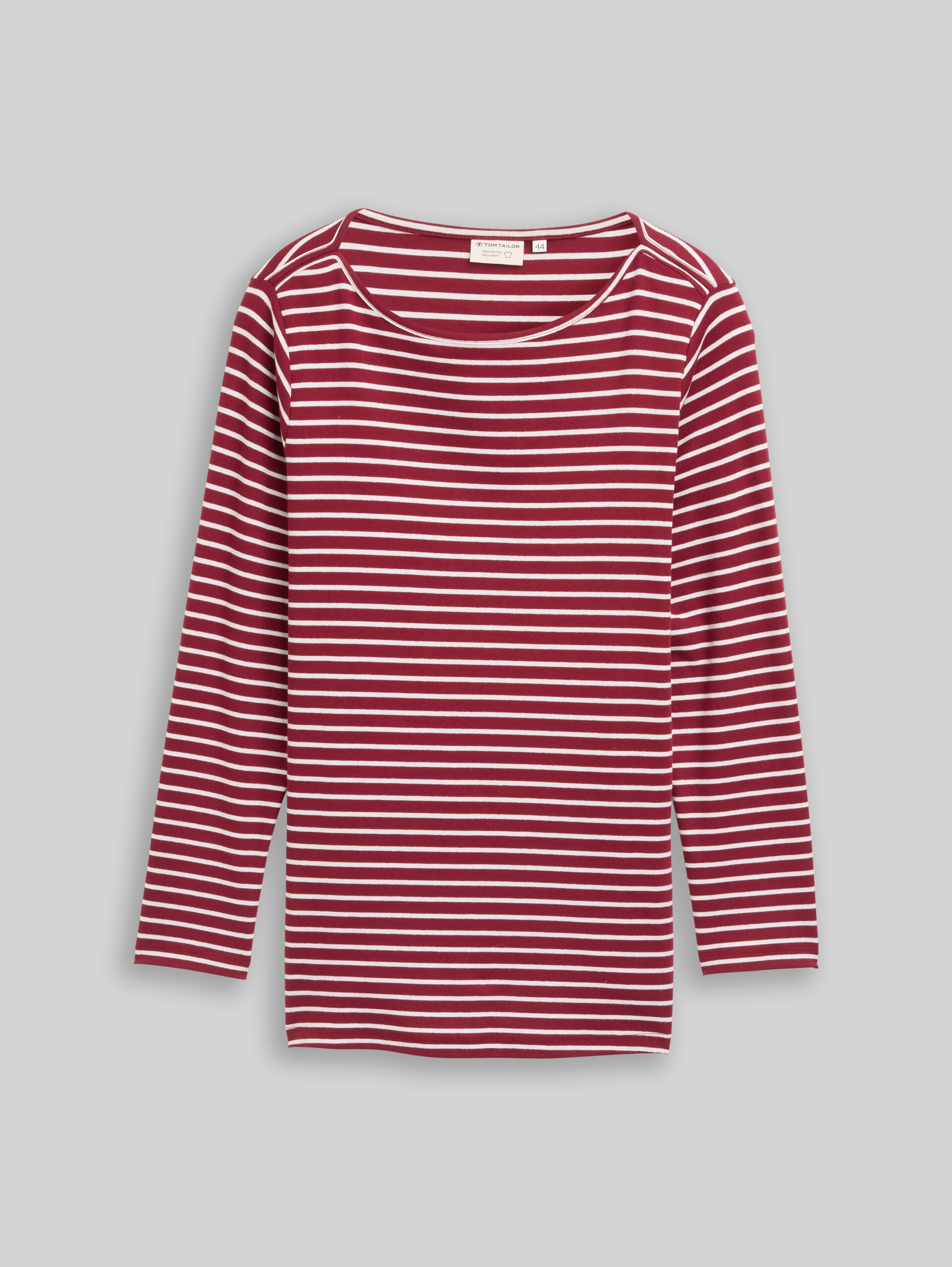 Plus Size - Long sleeve shirt with stripe pattern - red offwhite stripe - Front product view