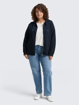 Plus Size - Hoodie Sweatjacke aus Scuba - Lunar Eclipse - Model-Vorderansicht