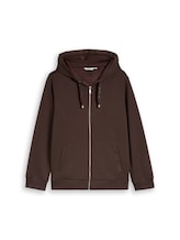 Ausgewählt, Plus Size - Hoodie Sweatjacke aus Scuba von Tom Tailor, braun