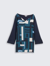 Plus Size - Langarmshirt im Material-Mix - Lunar Eclipse - Vorder-Produkt-Ansicht