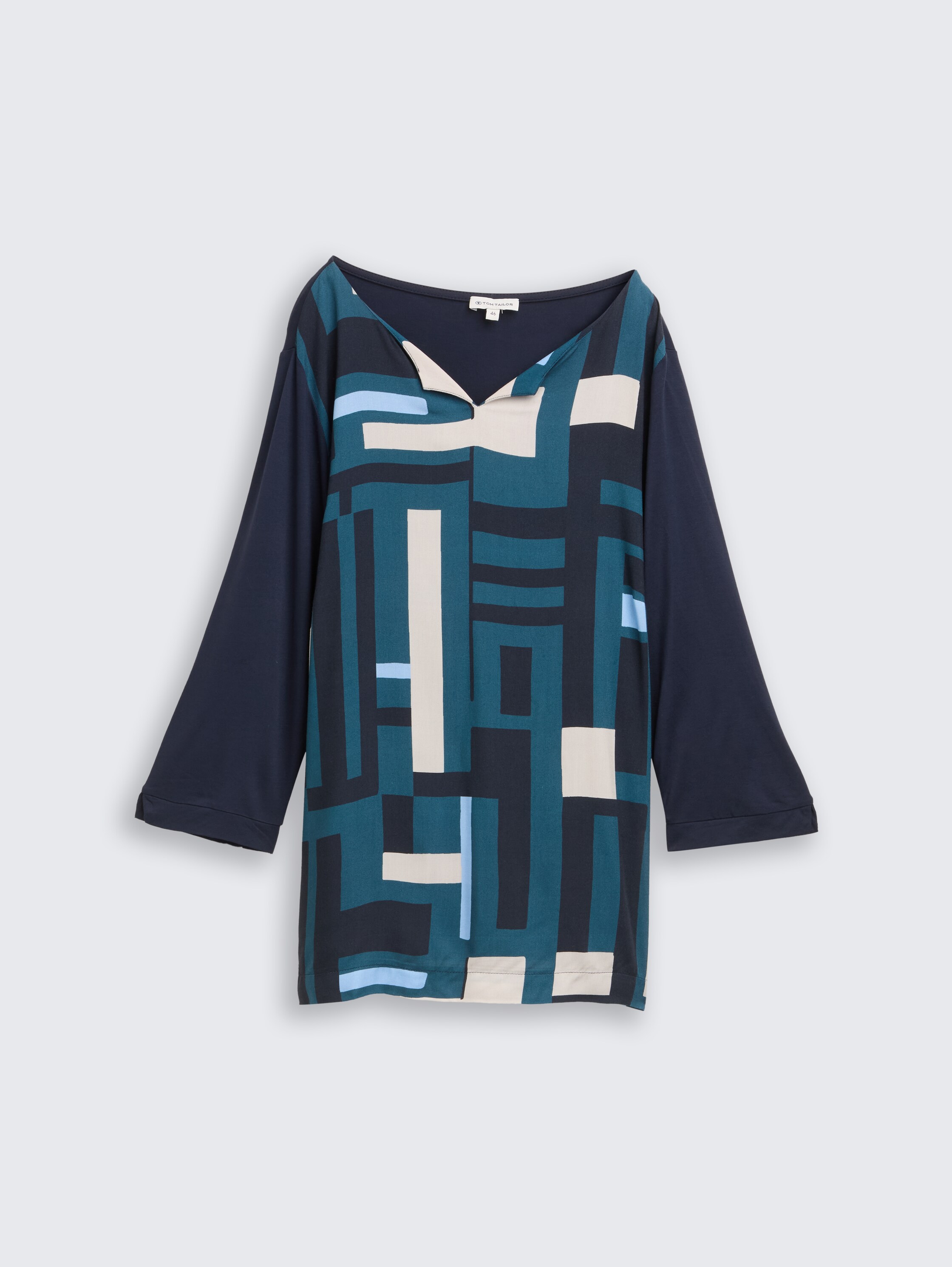 Plus Size - Langarmshirt im Material-Mix - lunar_eclipse - 