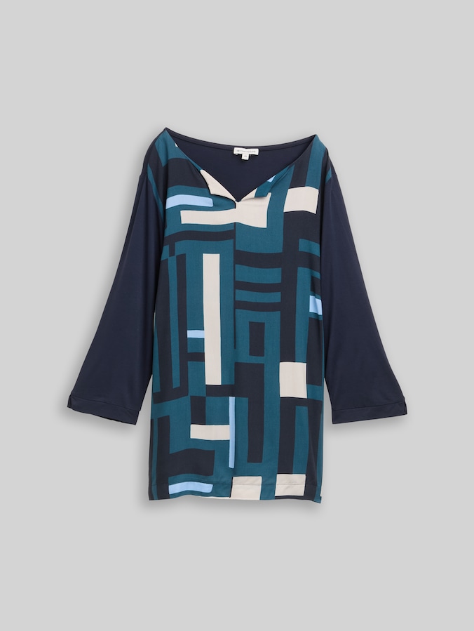 Plus Size - Langarmshirt im Material-Mix von Women Plus Size, Lunar Eclipse