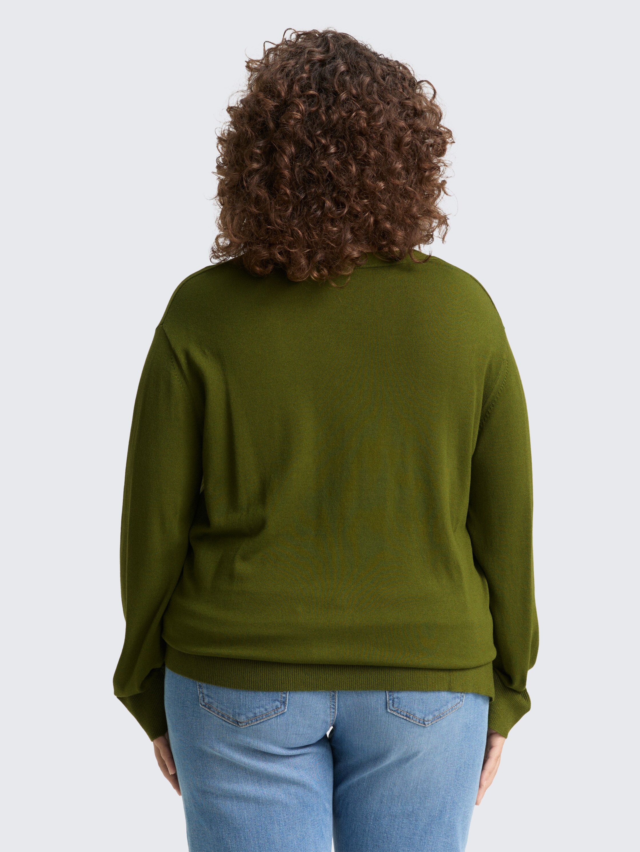 Plus Size - Loose Fit Strickpullover - deep_ivy_green - 