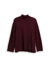 Ausgewählt, Plus Size - Loose Fit Strickpullover mit Stehkragen von Tom Tailor, rot