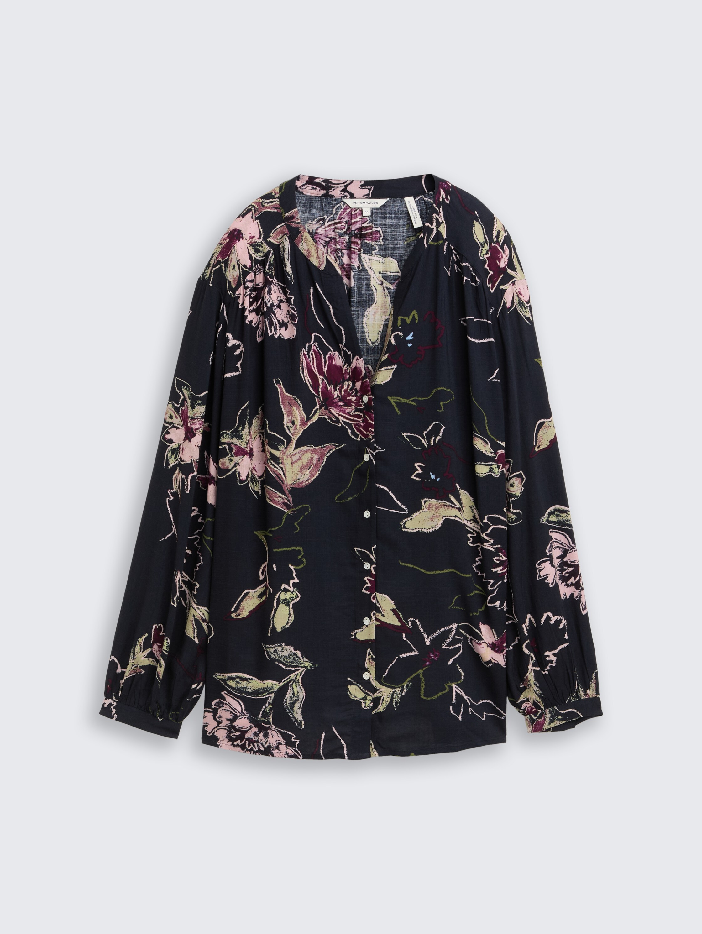 Plus Size - Losvallende blouse met bloemenpatroon - big flower design - Product vooraanzicht