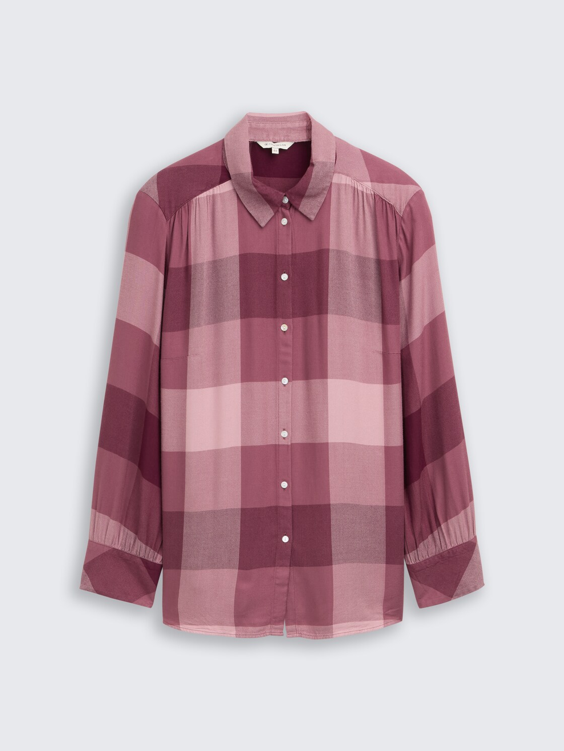 Plus Size - Shirt blouse with checked pattern - berry rose check - Front product view