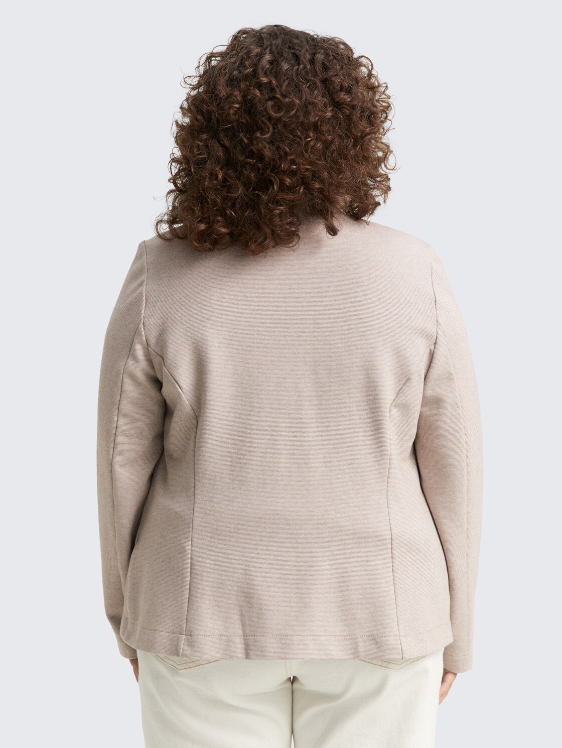 Plus Size - Fitted Blazer - soft taupe melange