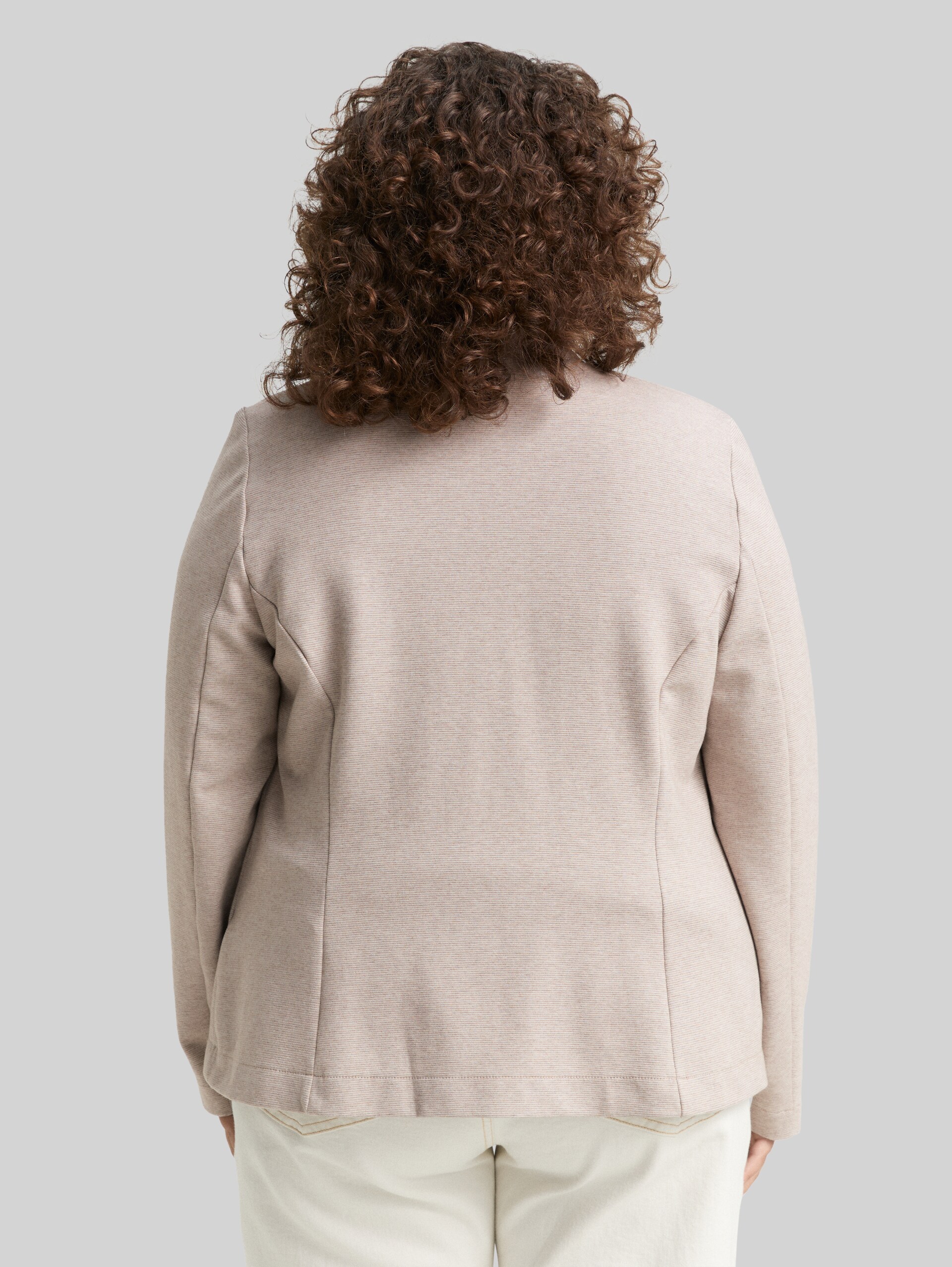Plus Size - Fitted blazer - soft taupe melange