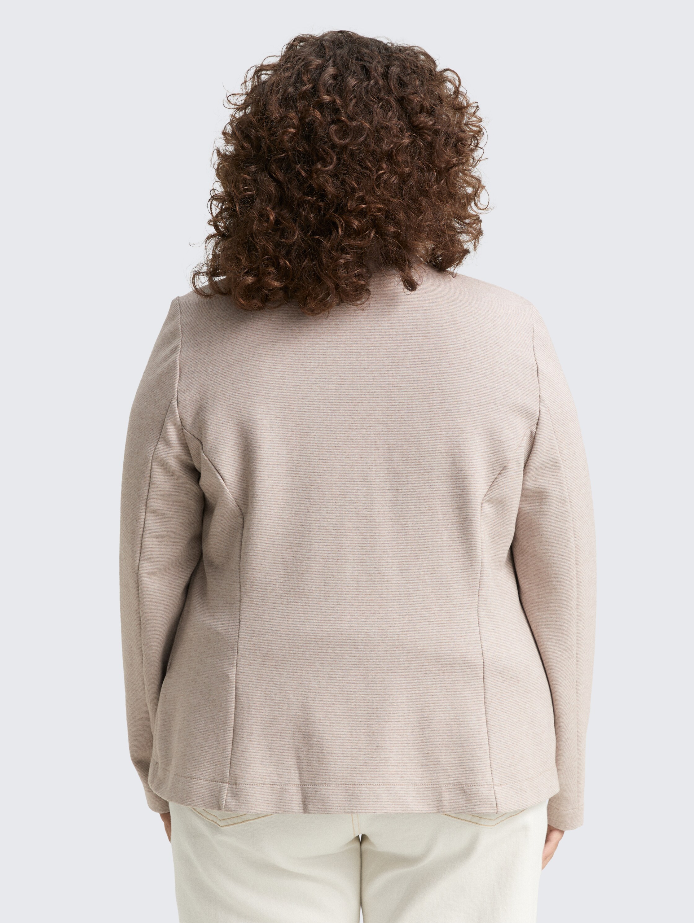 Plus Size - Fitted Blazer - soft_taupe_melange - 
