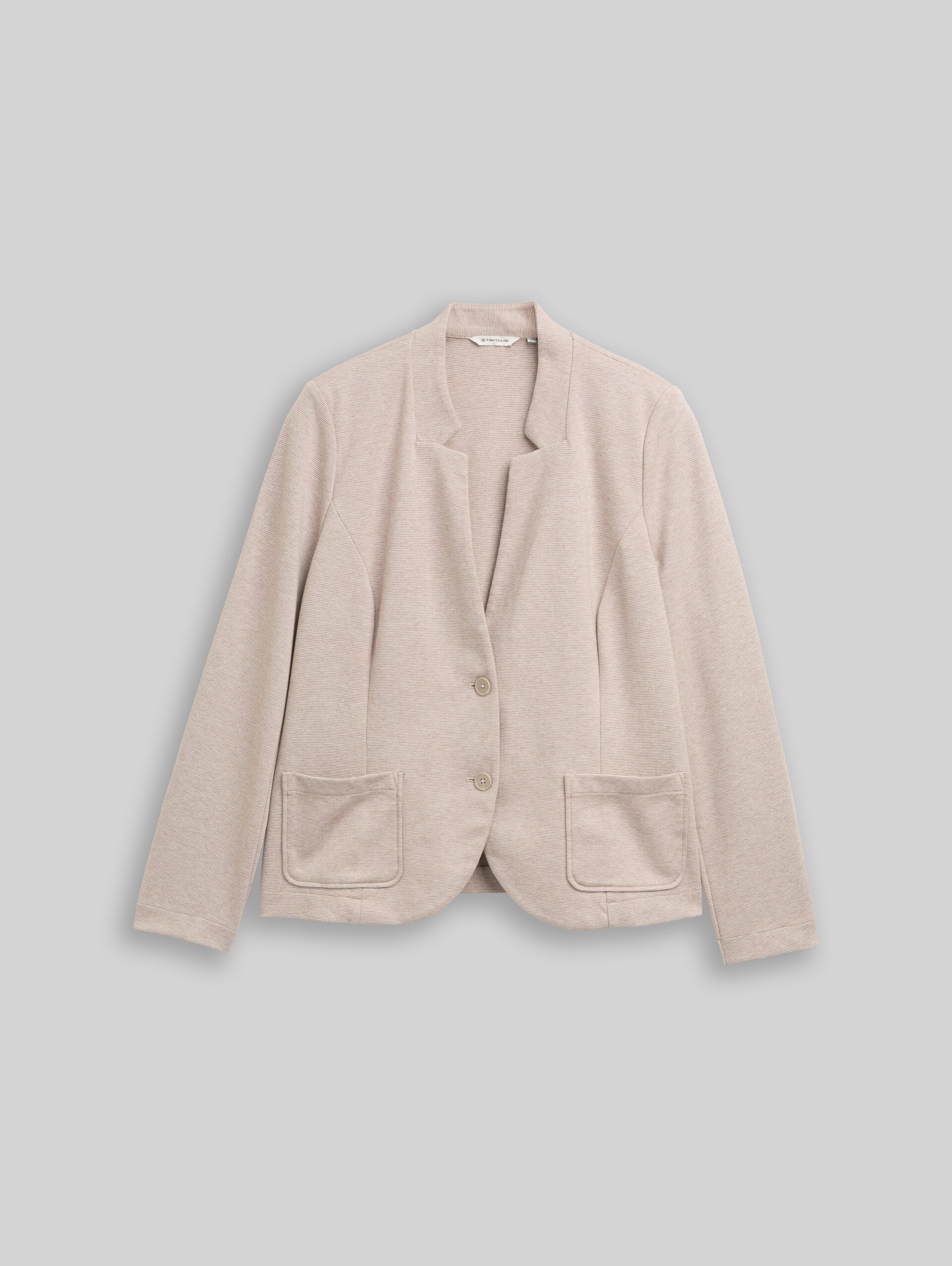 Plus Size - Fitted blazer - soft taupe melange