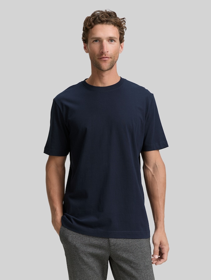 Katoenen T-shirts in een set van 2 door Men, sky captain blue