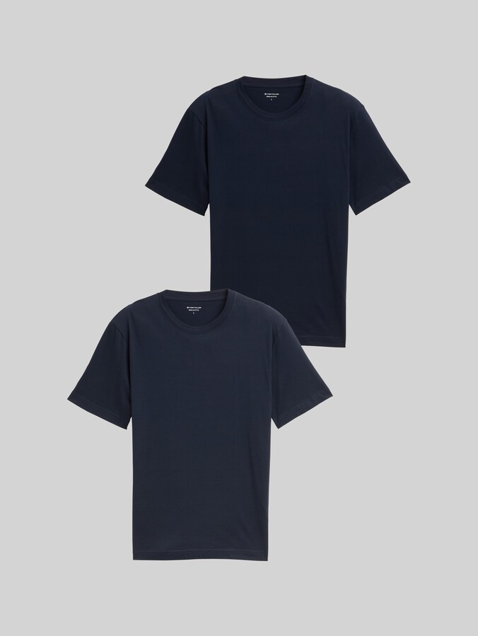 T-Shirts aus Baumwolle im 2er-Pack von Men, sky captain blue