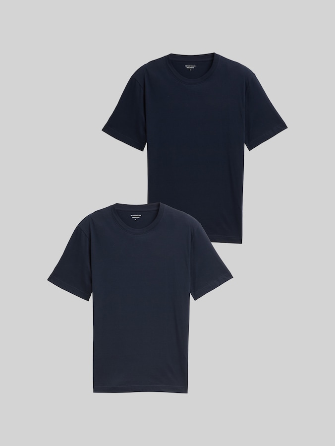 T-Shirts aus Baumwolle im 2er-Pack von Men, sky captain blue
