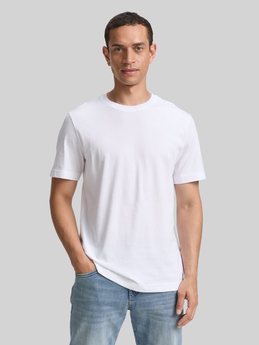 Katoenen T-shirts in een set van 2 door Men, White 2