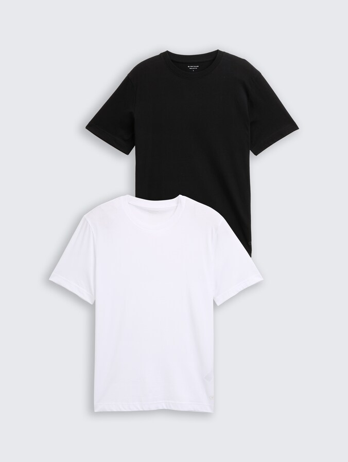 Katoenen T-shirts in een set van 2 door Men, White 2
