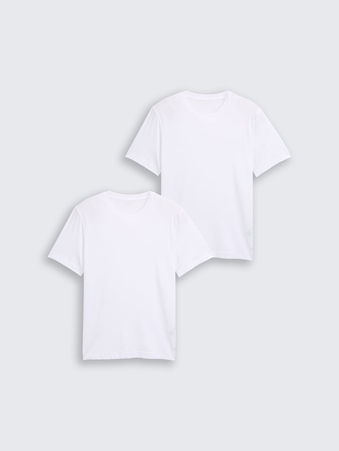 T-Shirts aus Baumwolle im 2er-Pack von Men, White