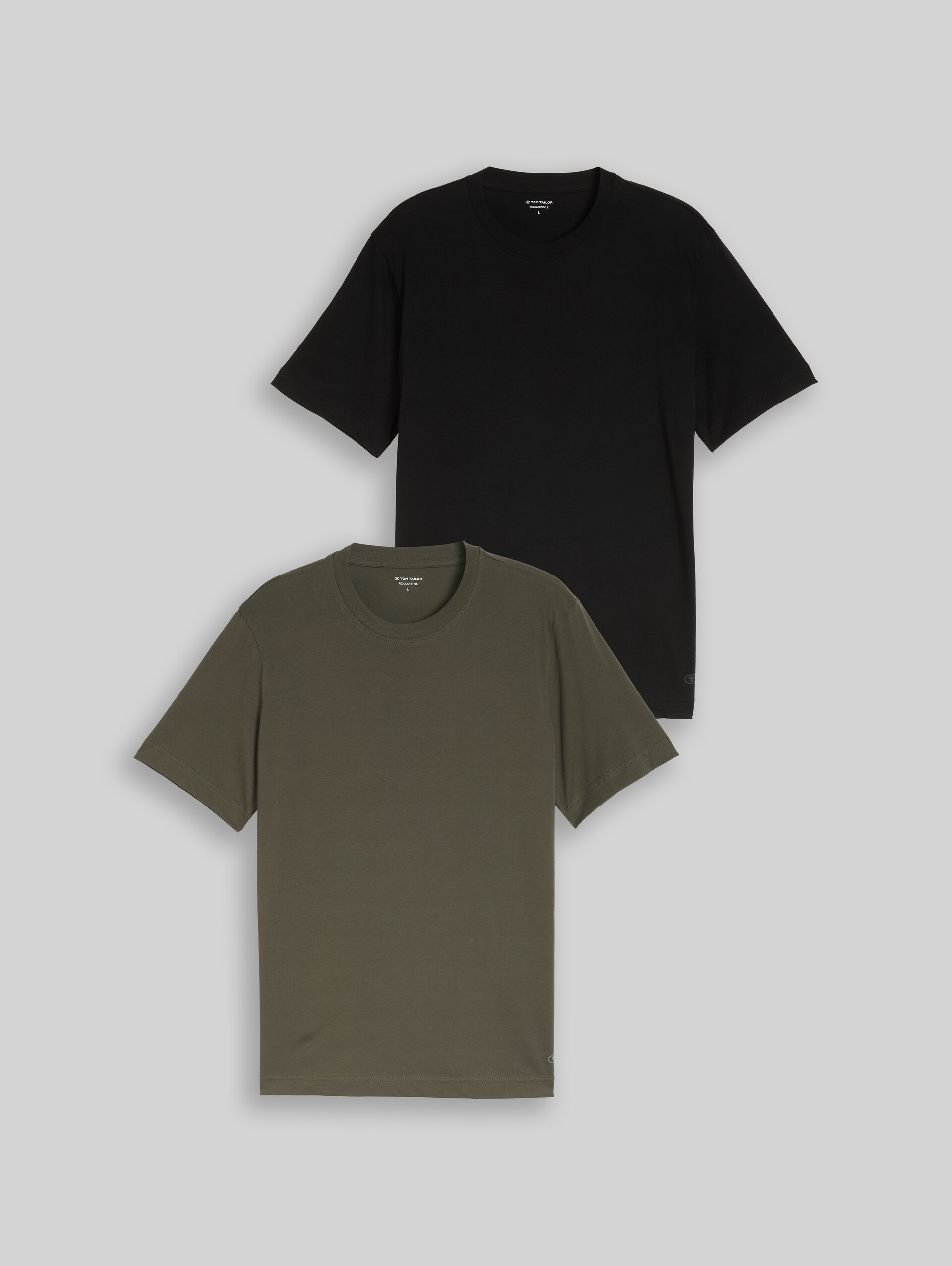Katoenen T-shirts in een set van 2 - deep leaf green - Product vooraanzicht